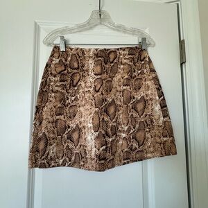 Faux snakeskin miniskirt